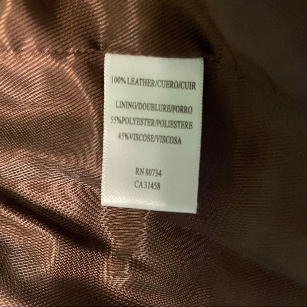 BCBGMAXAZRIA Brown Genuine Leather Jacket Small - Picture 6 of 9